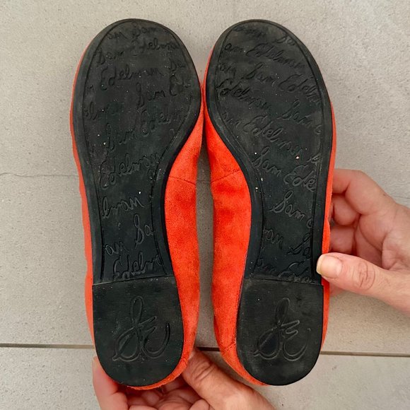 Sam Edelman suede orange ballet flats size 6.5 - Picture 5 of 5